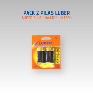 PACK 2 PILAS LUBER SUPER ALKALINA LR14-HI TECH