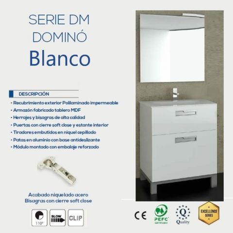 *LAKUA MUEBLE DOMINO 60 - 2 CAJONES BLANCO