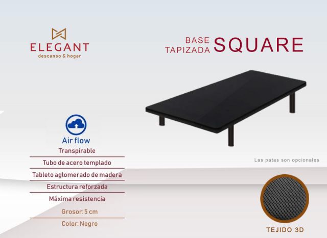 ELEGANT BASE TAPIZADA SQUARE 105X190 - 3D AIR 4P