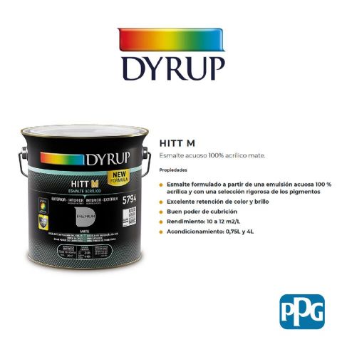 DYRUP ESMALTE HITT MATE BASE 10 0,75L (NG)