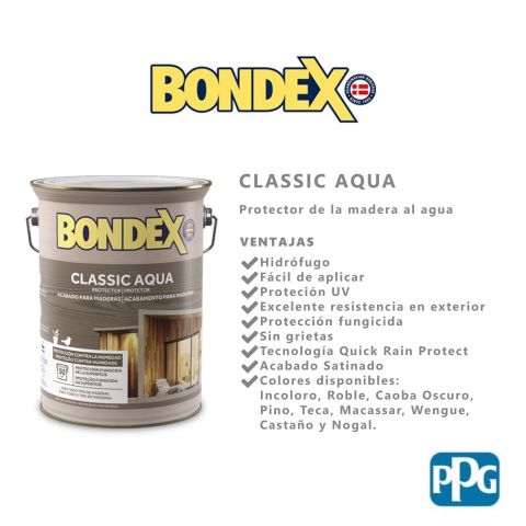 BONDEX CLASSIC AQUA TECA 5L SATINADO