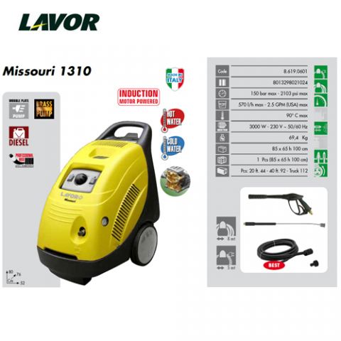 *LAVOR HIDRO MISSOURI 1310-150BAR 570 L/H 90ºC 3KW