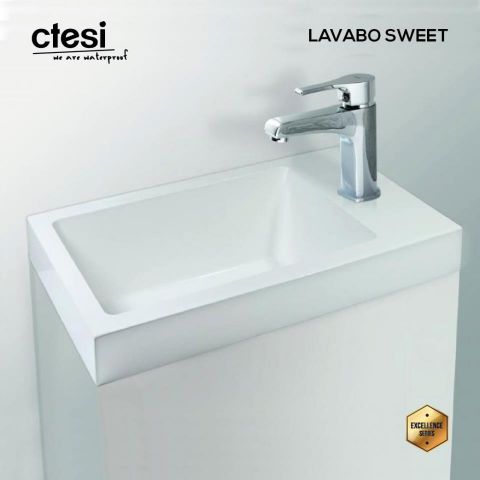 *CTESI LAVABO SWEET DE CARGA MINERAL 40X20 BLANCO