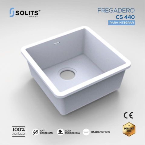 SOLITS FREGADERO CLEAN 40X40 BLANCO - INTEGRAR