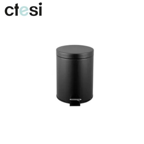 CTESI PAPELERA DE BAÑO 5LT REDONDA NEGRO