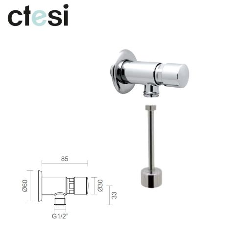 CTESI GRIFO CORTO TEMPORIZADO URINOL C/ CONEXIÓN