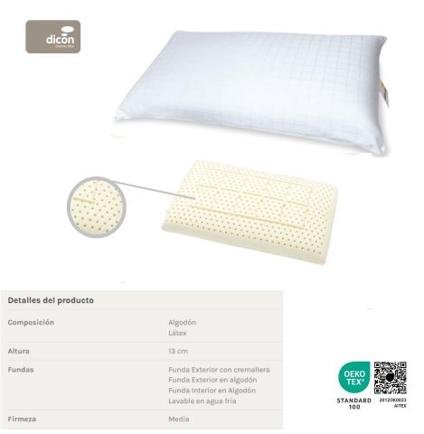 *DICON ALMOHADA PADUA 70 LÁTEX DUNLOP
