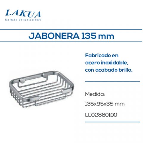 LAKUA JABONERA 135 MM SERIE LE02 - A. INOX. BRILLO