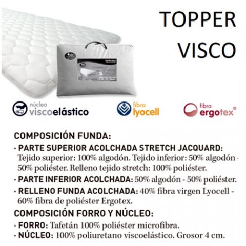 MOSHY TOPPER TOP VISCO 90X190